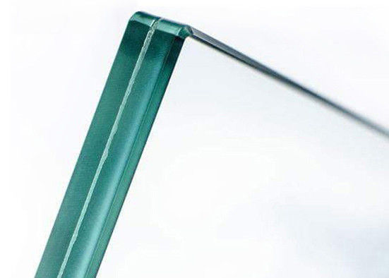 1.14PVB+6mm Toughened Glass Panels , Green Laminated Glass For Estate / Building Glass